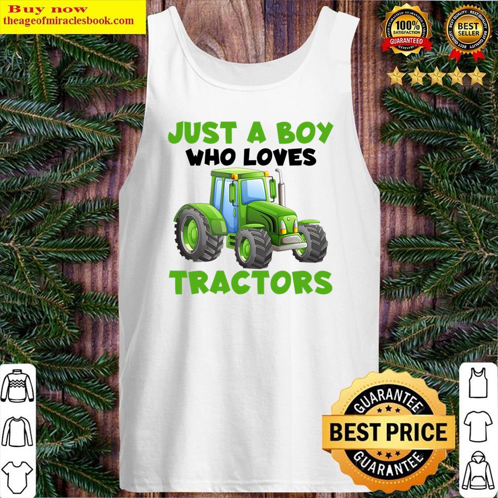 just a boy who loves tractors farmer tees for kids boys tank top