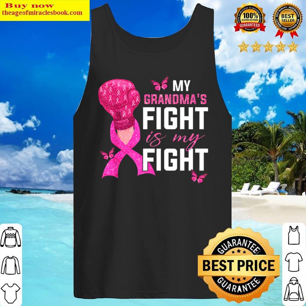 my grandmas fight is my fight breast cancer butterfly t shirt tank top