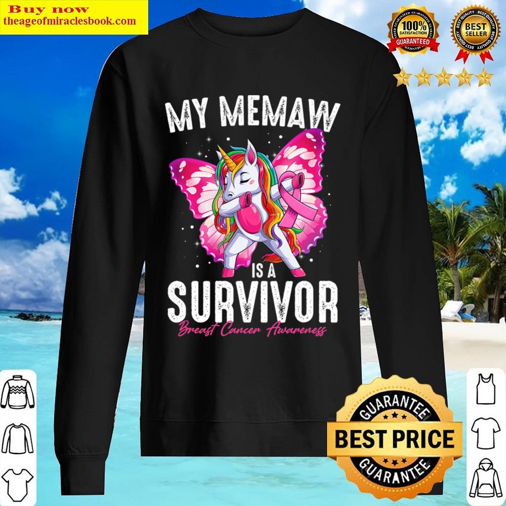 my memaw is a survivor breast cancer awareness unicorn t shirt sweater