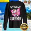 my meme is a survivor breast cancer awareness unicorn t shirt sweater