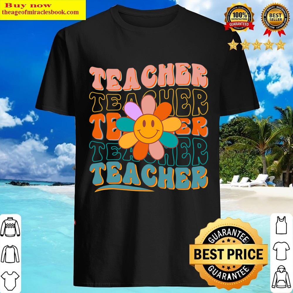 Retro Teacher Daisy Colorful – Elementary School Teacher Shirt