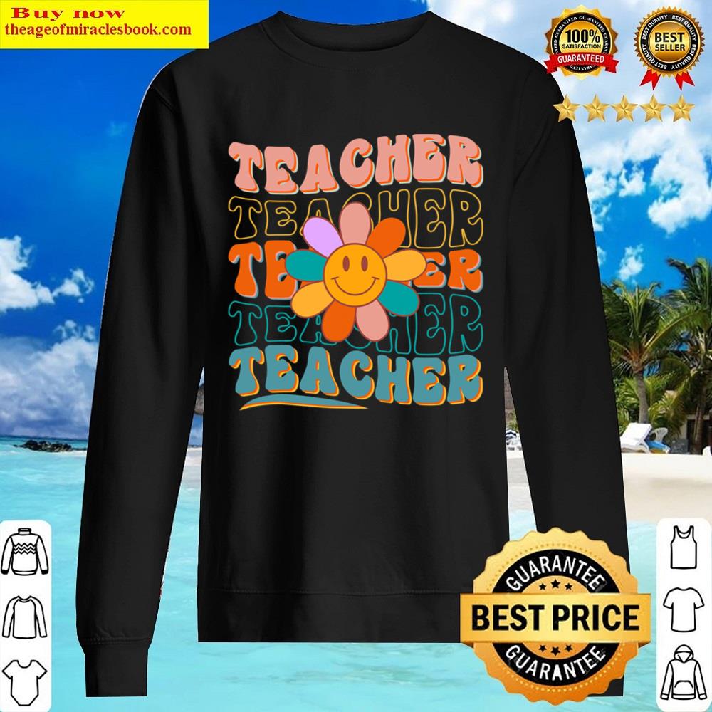 retro teacher daisy colorful elementary school teacher sweater