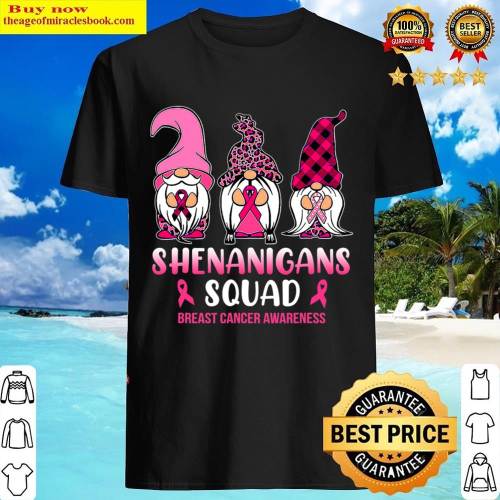Shenanigans Squad Gnomes Wear Pink Breast Cancer Awareness Shirt