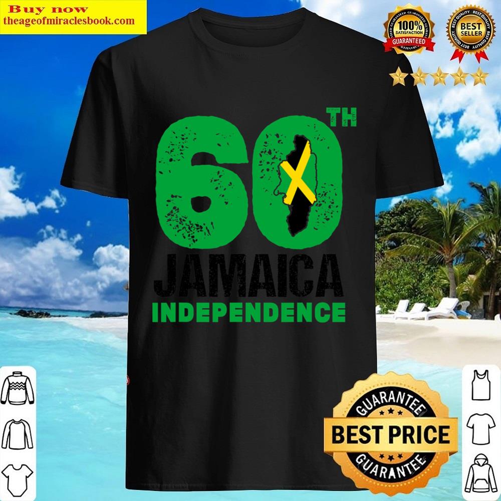 Vintage Jamaica 60th Independence Day 2022 Jamaican Map Flag T-shirt Shirt
