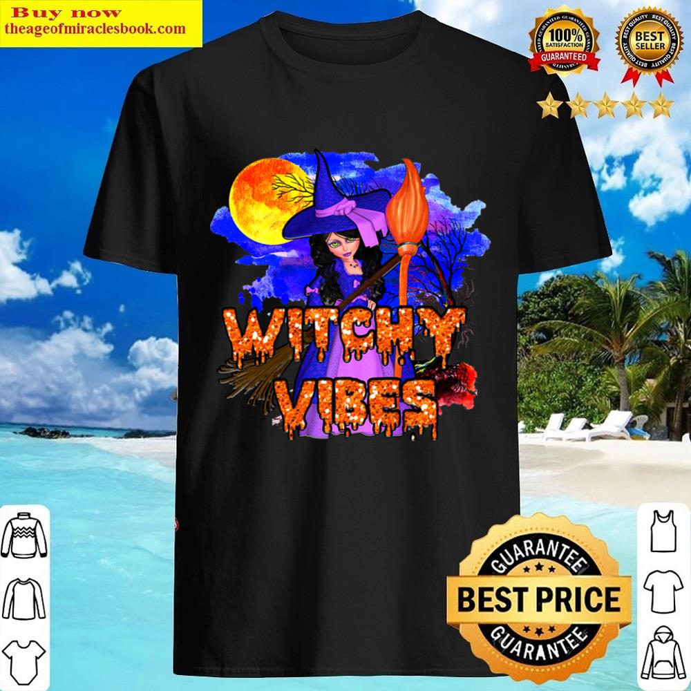 Witchy Vibes Spooky Witch Halloween Premium T-shirt Shirt