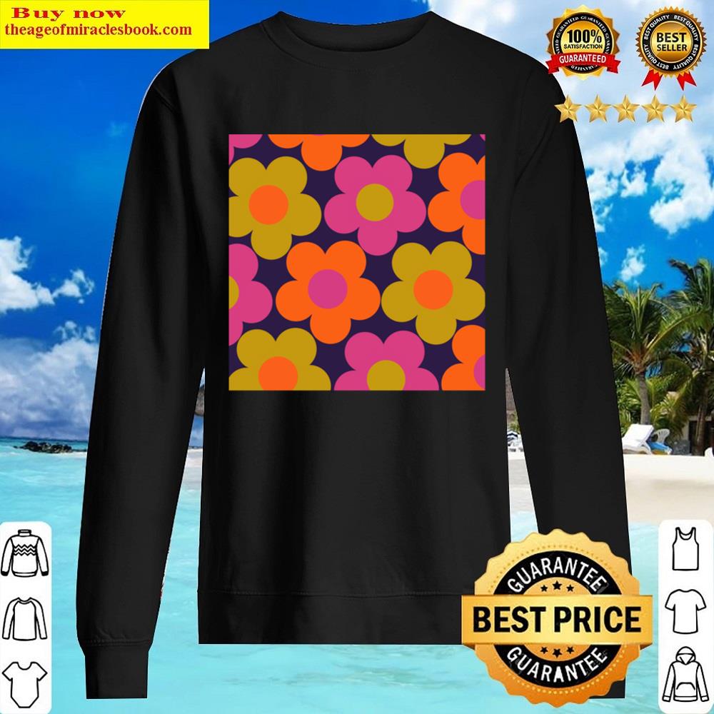 60s Style Neon Flowers Shirt Sweater