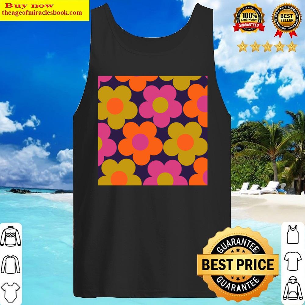 60s Style Neon Flowers Shirt Tank Top