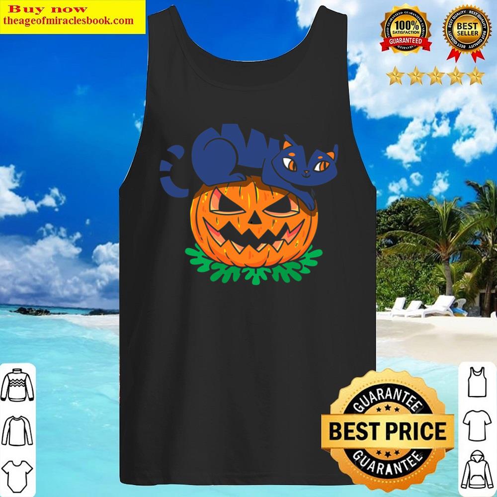 Amazing Pumpkin Cat Halloween Design For Men Halloween Shirt Tank Top