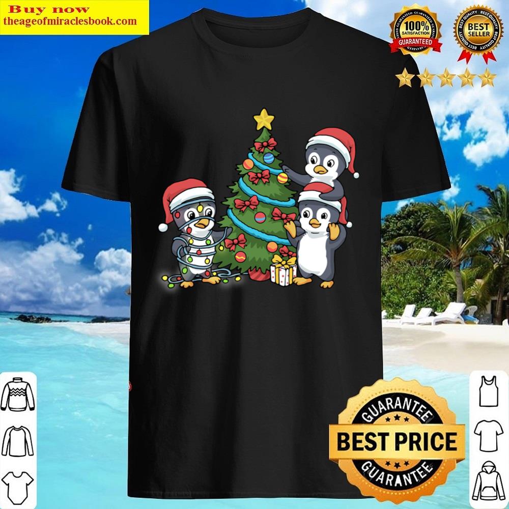 Christmas Penguin Gift Kids Christmas Tree Presents Penguin Shirt Shirt