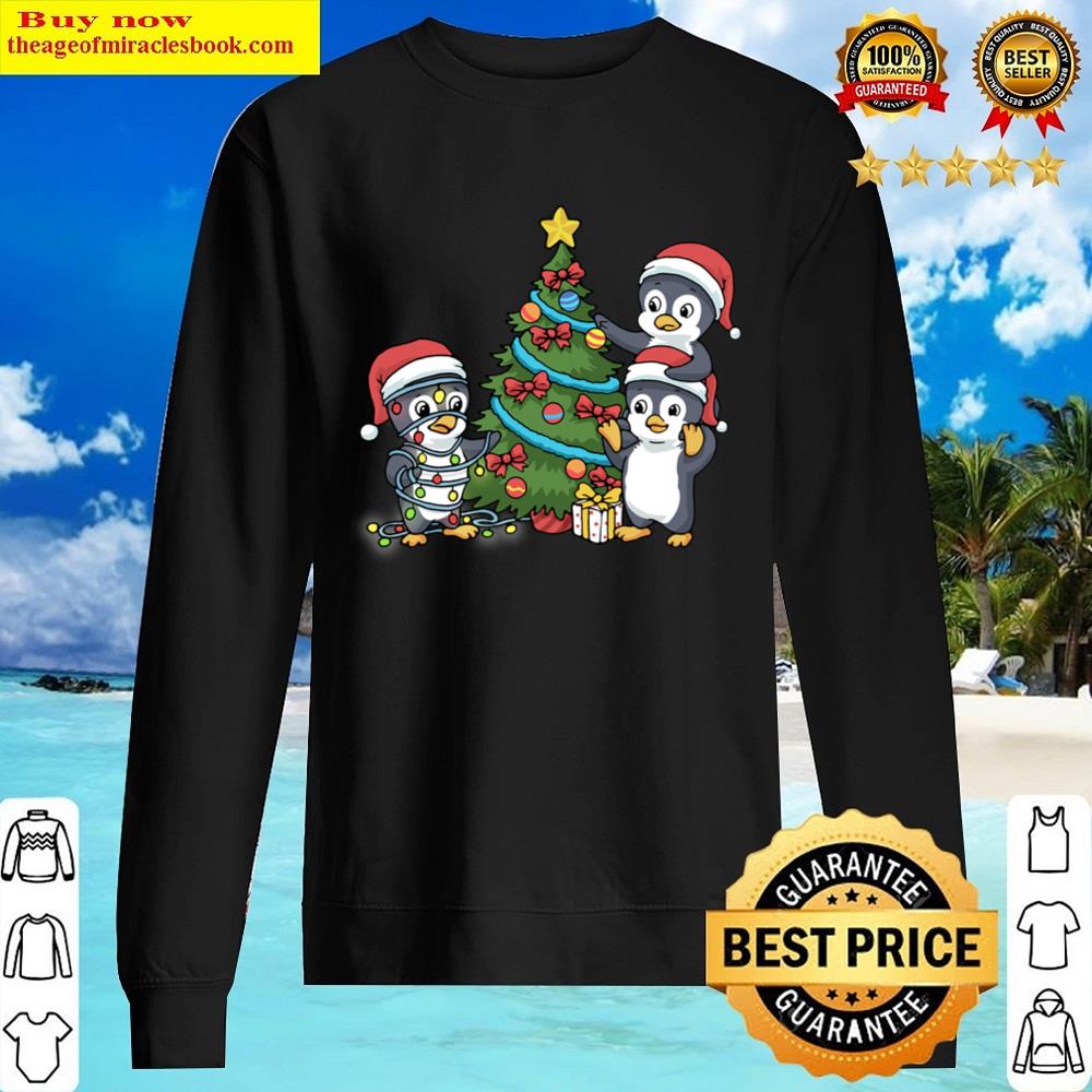 Christmas Penguin Gift Kids Christmas Tree Presents Penguin Shirt Sweater
