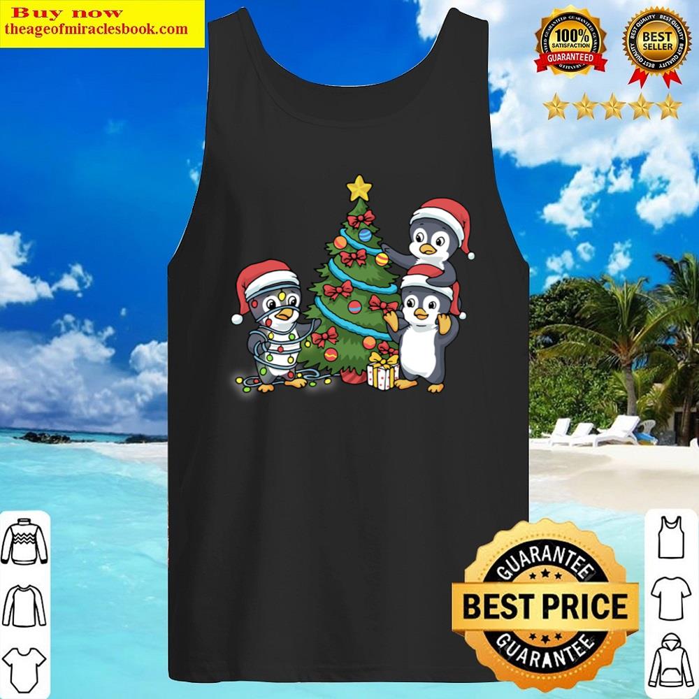 Christmas Penguin Gift Kids Christmas Tree Presents Penguin Shirt Tank Top