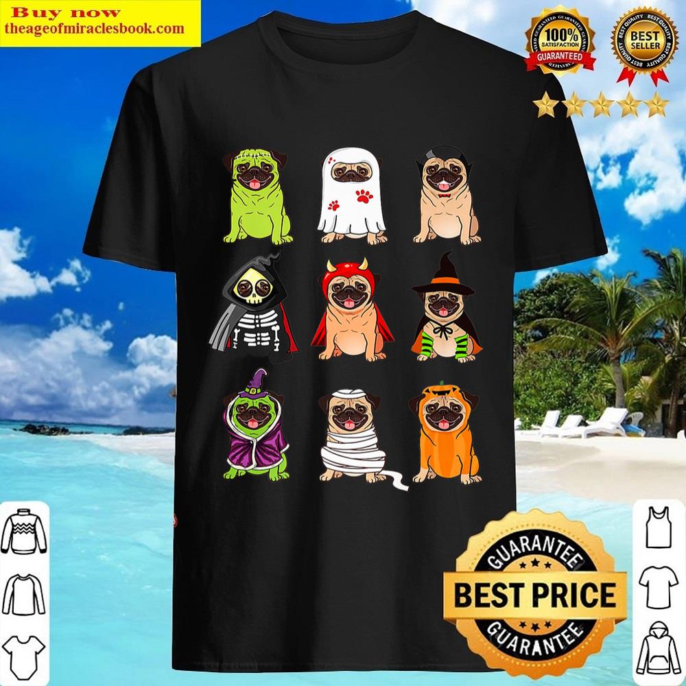 Cute Buldlog Happy Halloween Pug Dogs Lover Gifts T-shirt Shirt