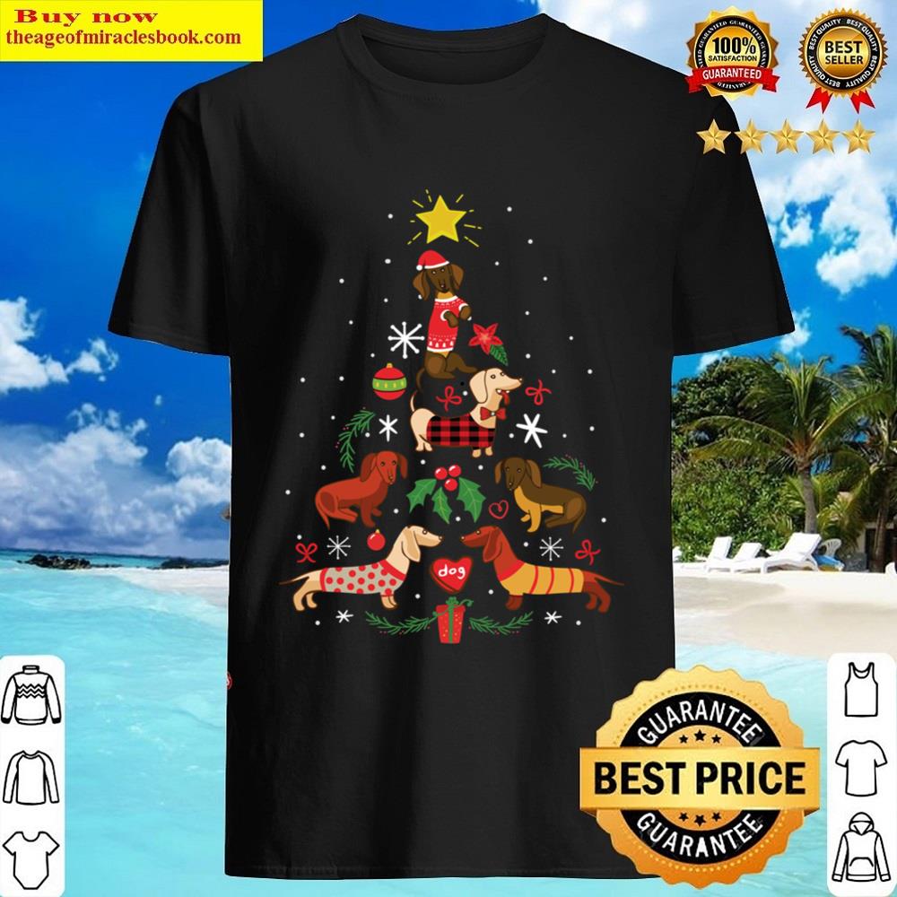 Funny Dachshund Christmas Tree Ornament Decor Gift Shirt Shirt