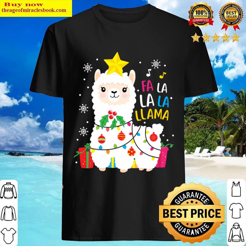 Funny Llama Fa La La Christmas Ornament Decors Shirt Shirt