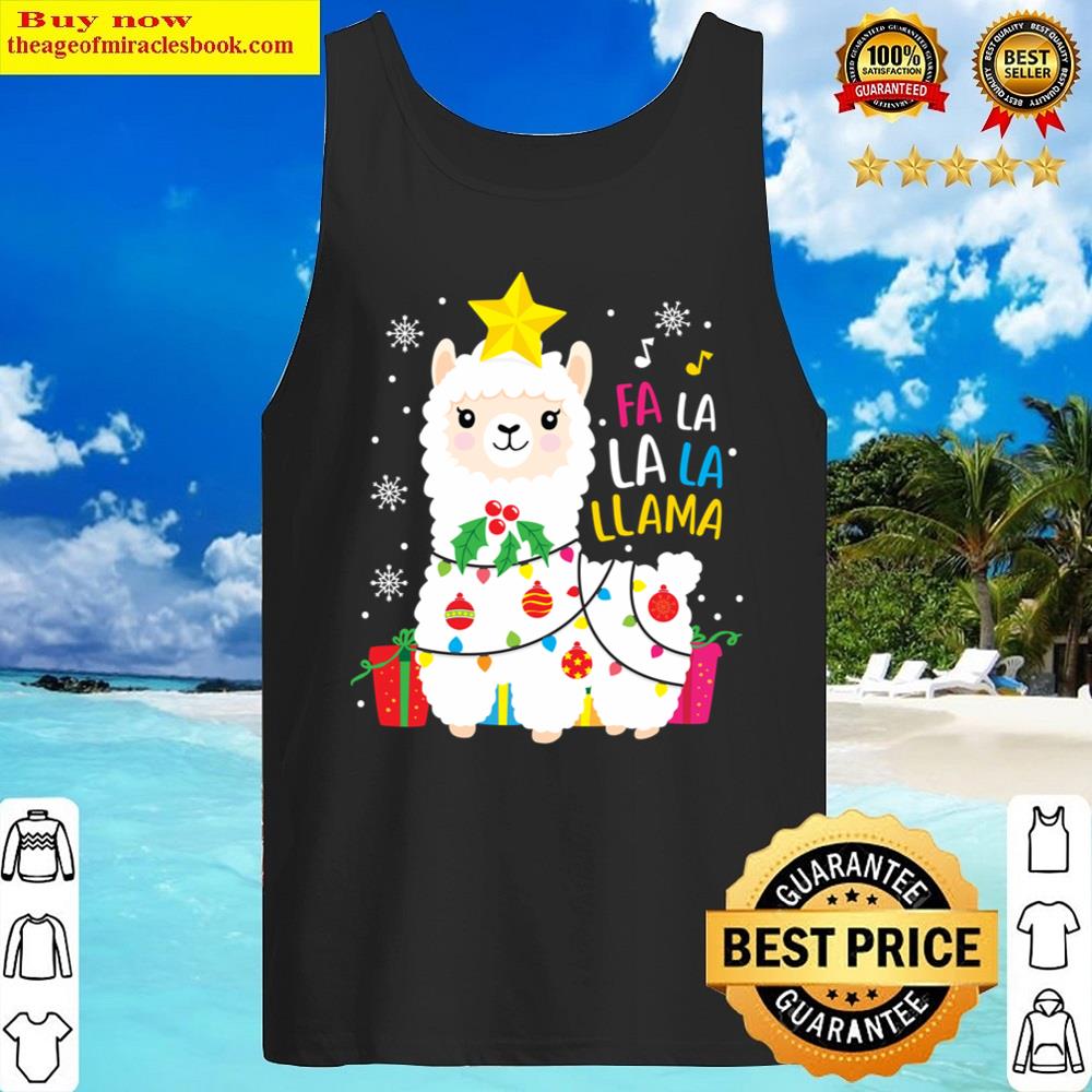 Funny Llama Fa La La Christmas Ornament Decors Shirt Tank Top