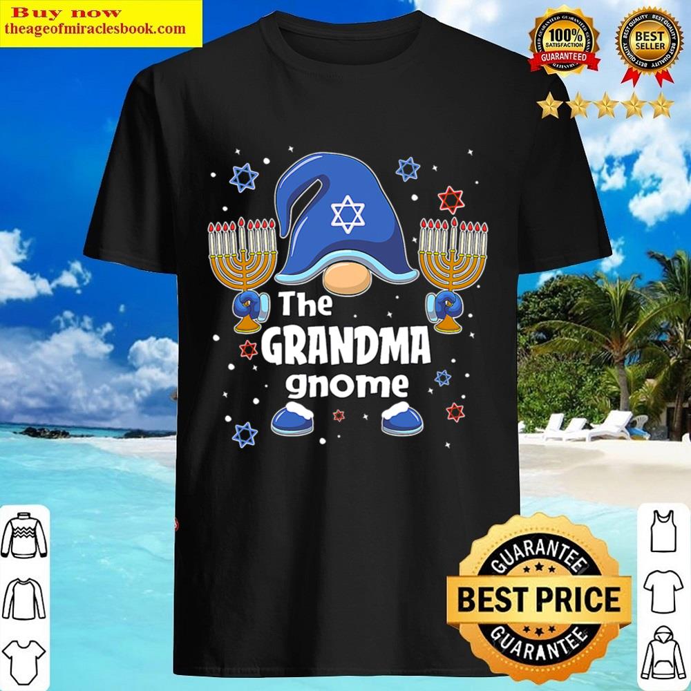 Funny The Grandma Gnome Hanukkah Matching Family Pajama T-shirt Shirt Shirt