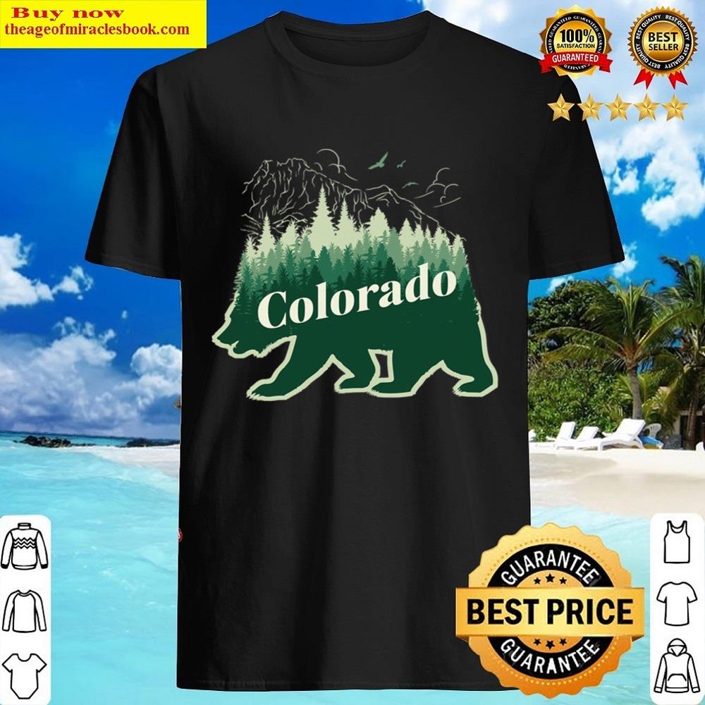 Green Winter Colorado Mountains And Bear Shirt