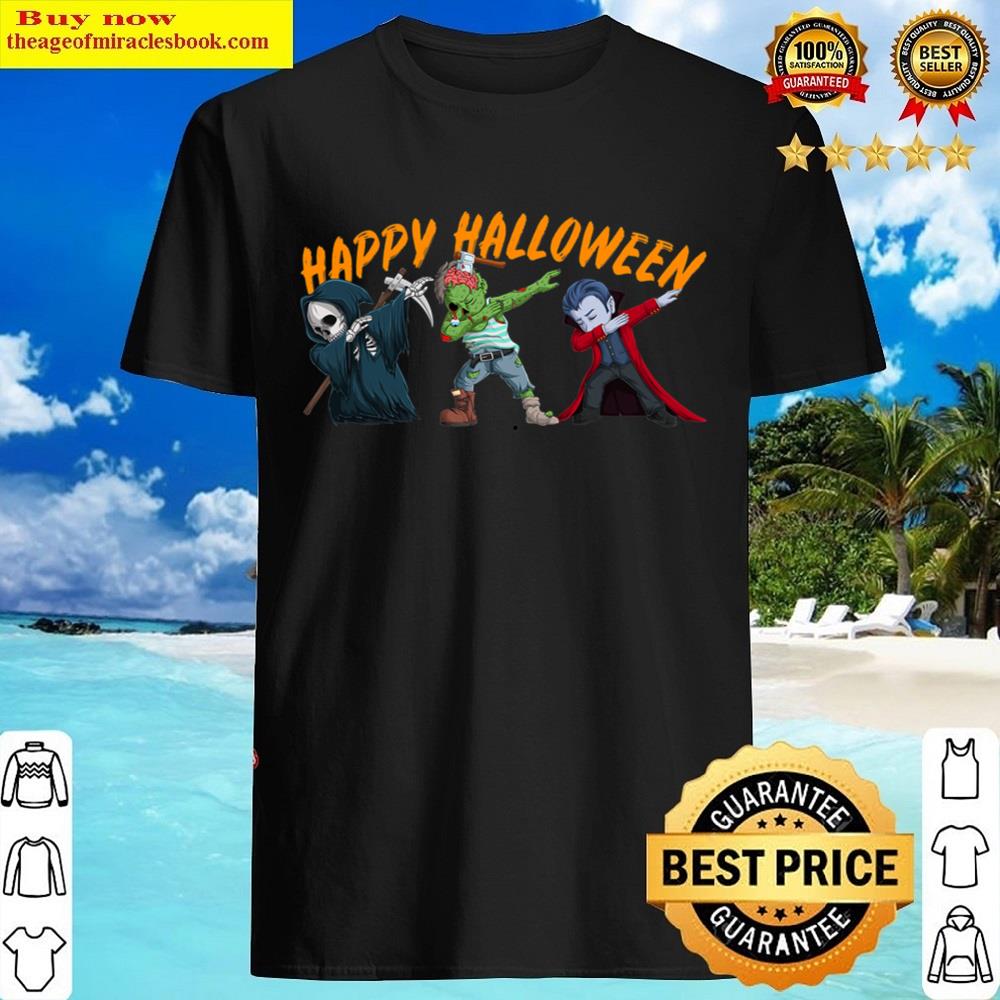 Halloween Costume Zombie Dracula Skeleton Dab Kids Horror Shirt