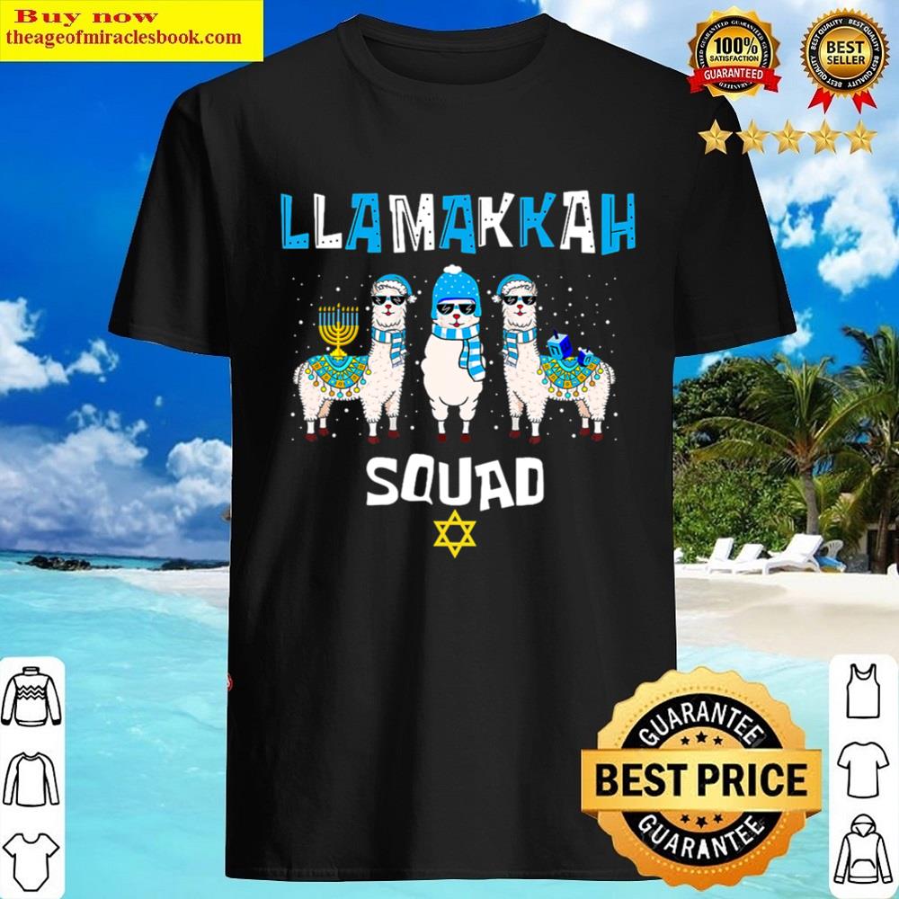 Hanukkah Llama Christmas Happy Llamakah Squad Cute Alpaca T-shirt Copy Shirt