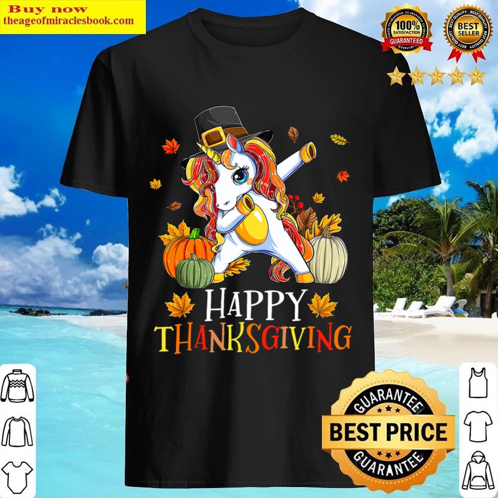 Happy Thanksgiving Dabbing Unicorn Pumpkin Halloween 2022 T-shirt Shirt