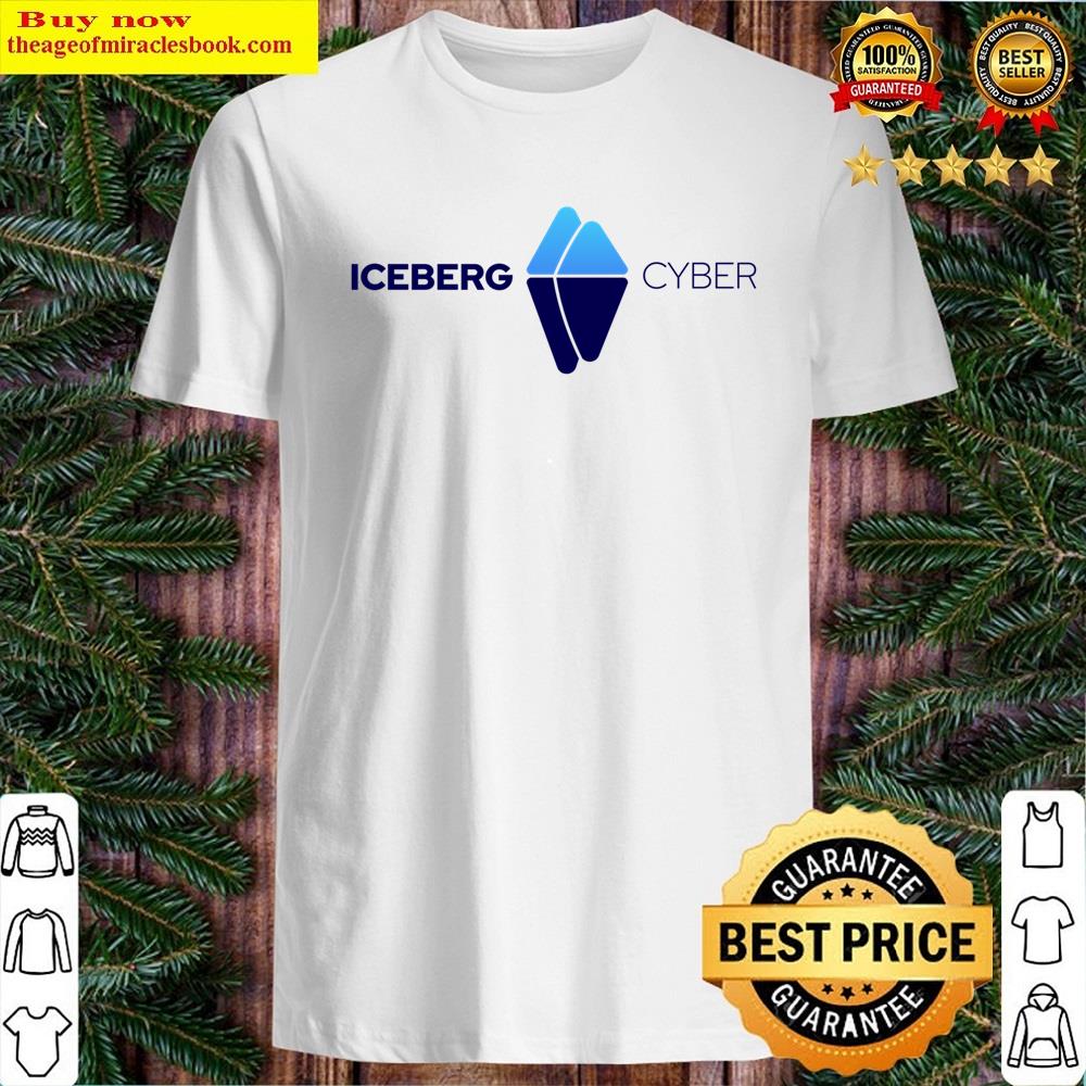Iceberg Logo Words Horizontal Blue Shirt