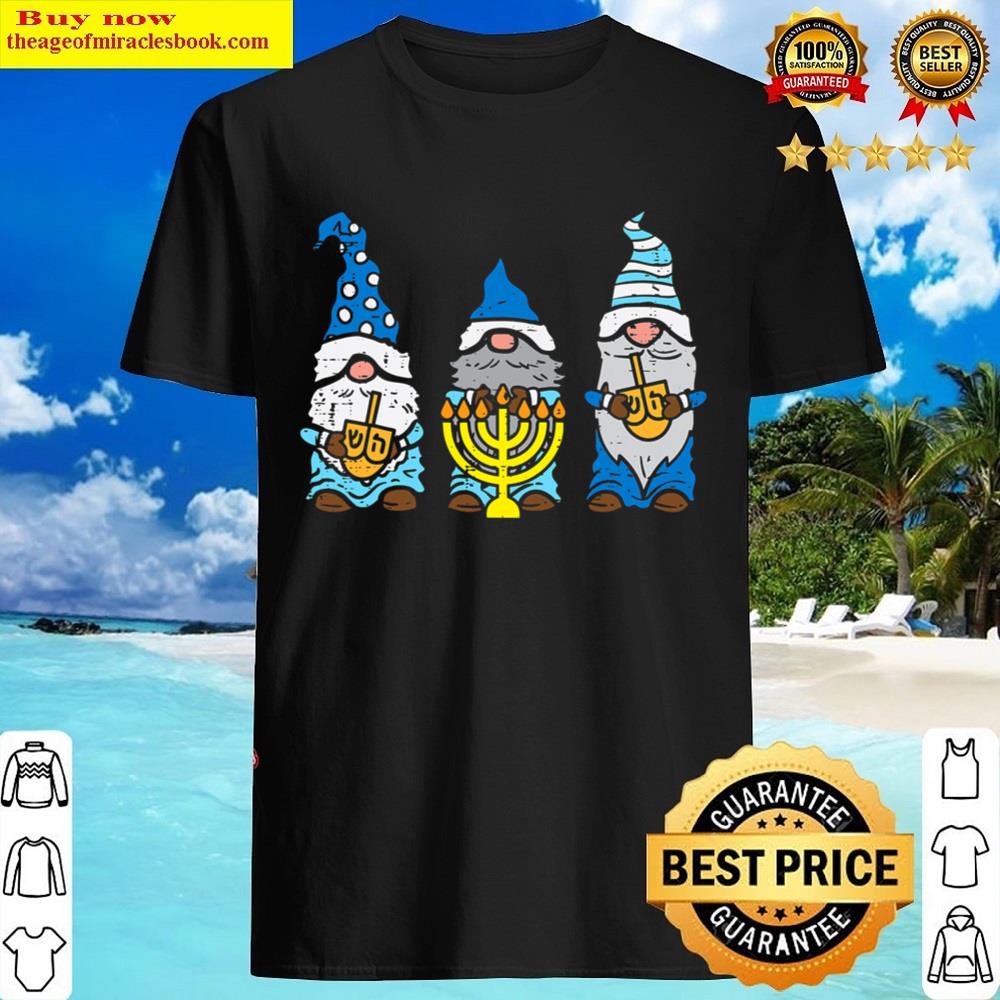 Jewish Gnomes Menorah Hanukkah Pajamas Chanukah Pjs Women T-shirt Shirt