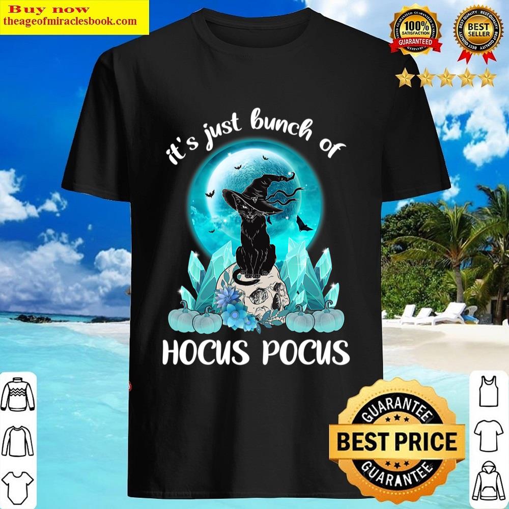 Vintage Halloween Black Cat It’s Just A Bunch Of Hocus Pocus Shirt